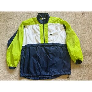 Nike Vintage Windbreaker Woman's Navy White & Green Size Medium‎ READ